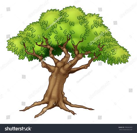 Cartoon Tree Illustration Drawing Roots Stock Vector (Royalty Free ...