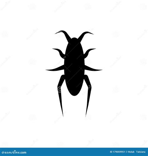 Vintage Character Black Beetle on White Background. Retro, Graphic ...