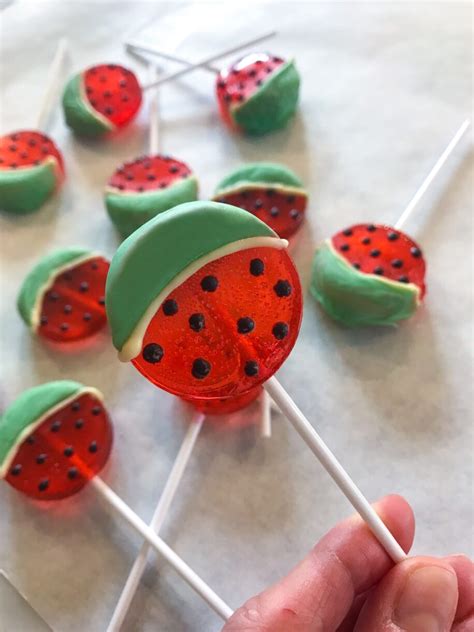 How to Make Watermelon Lollipops • baste cut fold