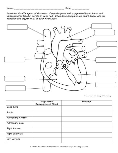 Heart Label Worksheets