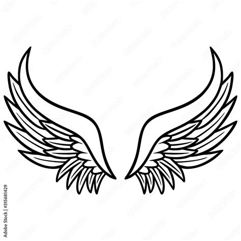 Angel Wings - A cartoon illustration of a pair of Angel Wings. Stock ...