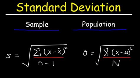 Standard Deviation Formula, Statistics, Variance, Sample and Population ...