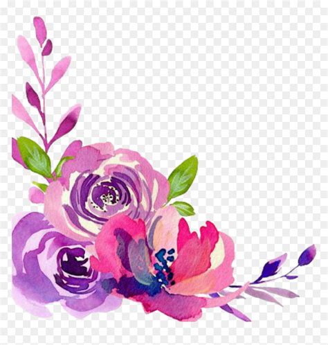 Purple Watercolor Flowers Png | Best Flower Site