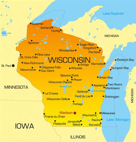 Wisconsin Map - Guide of the World