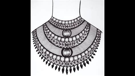 how to draw a diamond necklace step by step ...