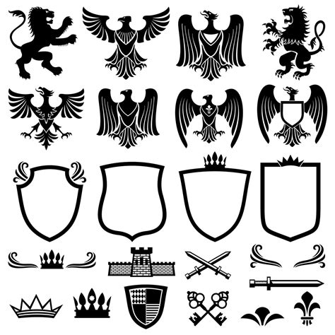 Family coat of arms vector elements for heraldic royal emblems By ...