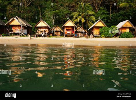 Huts on White Sand Beach Ko Chang in Thailand Stock Photo - Alamy