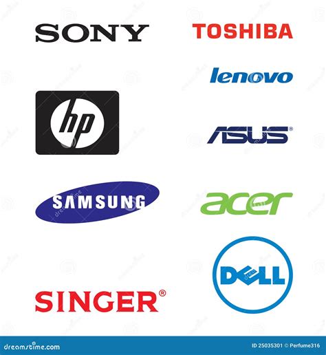 Lap top brands logos editorial photo. Illustration of dell - 25035301