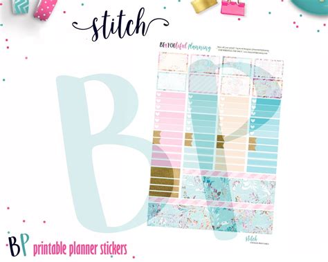 Stitch Weekly Printable Planner Kit Planner Stickers Cut | Etsy