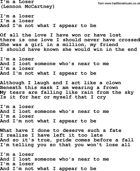 I'm A Loser, by The Byrds - lyrics with pdf