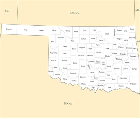 Printable Map Of Oklahoma Counties – Printable Map of The United States