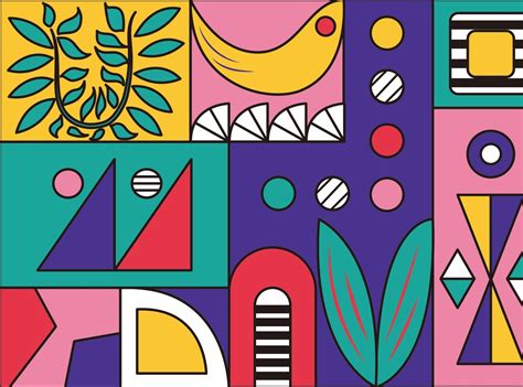 Abstract art in geometric shapes by Jen Du on Dribbble