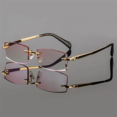 2015 Phantom trimming titanium eyewear male model diamond trimming Gold ...