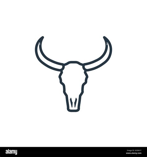 Bull skull outline vector icon. Thin line black bull skull icon, flat ...