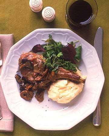 Veal Chops with Creamy Mushroom Sauce and Mashed Potatoes Recipe ...