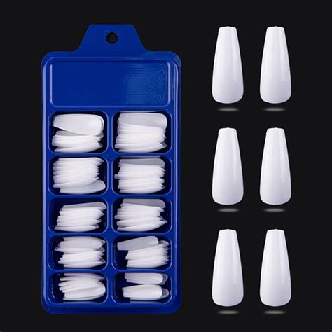 2024 100Pcs/Box Coffin Ballerina False Nail Tips Full Cover Nails Tips ...