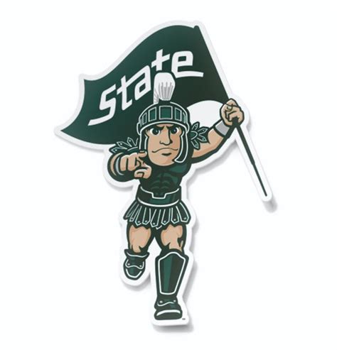 Michigan State Ready for Battle Sparty Mascot Car Decal Bumper - Etsy