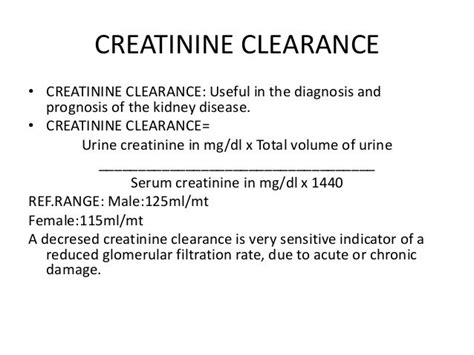 Kidney characteristic Gfr Creatinine Calculator