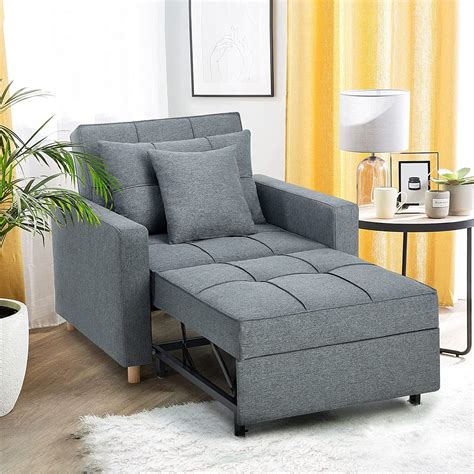 YODOLLA 3-in-1 Futon Sofa Bed Chair with Adjustable Backrest Into a ...