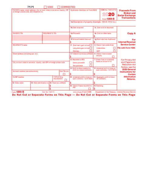 Free Fillable Form 1099 B - Printable Forms Free Online