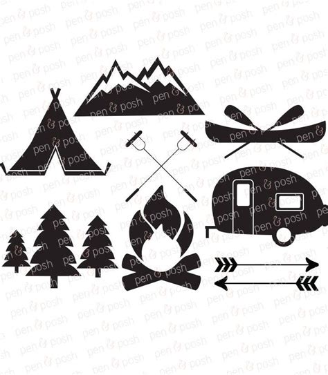 Camping Silhouette Vector at Vectorified.com | Collection of Camping ...