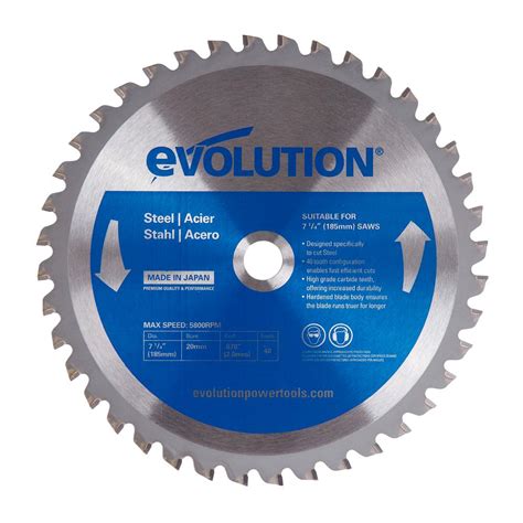 Evolution Power Tools 7-1/4 in. 40-Teeth Mild Steel Cutting Saw Blade ...