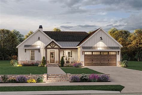 Modern Farmhouse Plan: 1,825 Square Feet, 3 Bedrooms, 2 Bathrooms - 009 ...