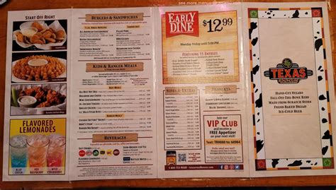 Menu at Texas Roadhouse pub & bar, Zanesville, 635 Zane St