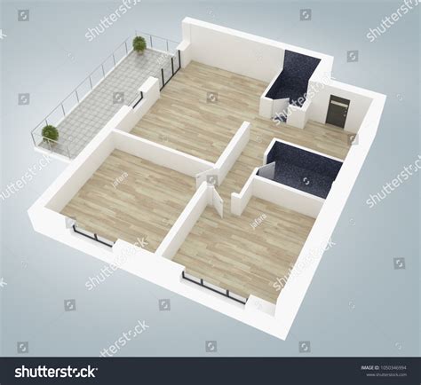 Floor Plan Top View Apartment Interior Stock Illustration 1050346994 ...