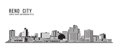 Reno skyline silhouette Imágenes Vectoriales, Gráfico Vectorial de Reno ...