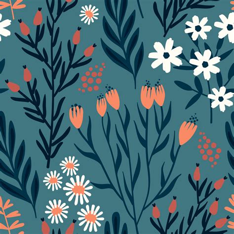 Floral seamless pattern. Vector design for different surfaces. 344993 ...