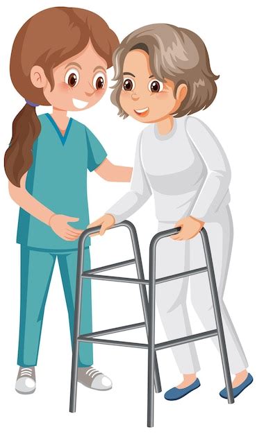 Premium Vector | Nurse with patient cartoon character