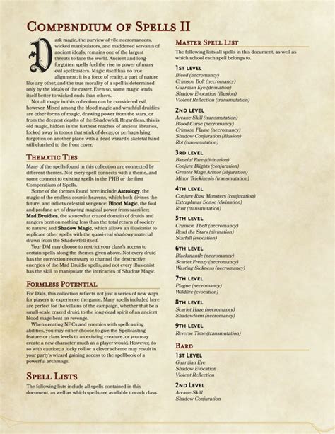 E homebrew spell template