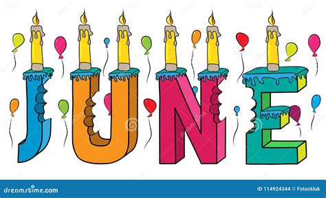 4 June Birthdays Clipart