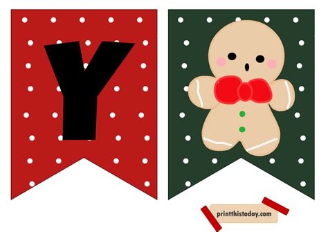 Free Printable Cute Merry Christmas Banner