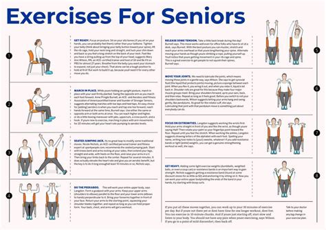 an exercise poster showing how to do exercises for seniors