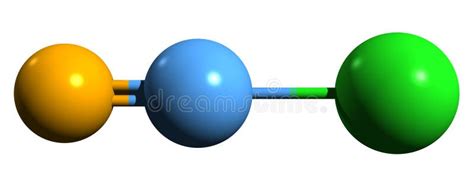 3D Image of Cyanogen Chloride Skeletal Formula Stock Illustration ...