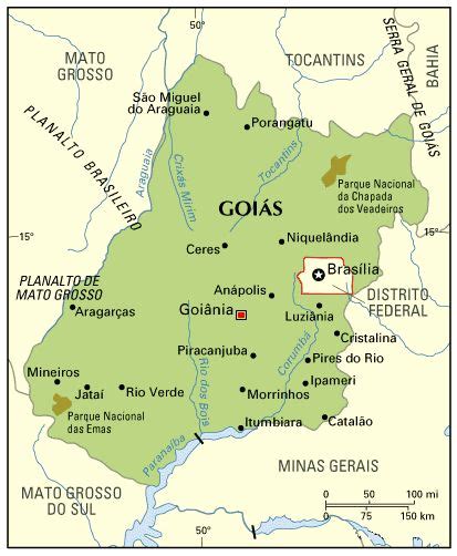 Map of Goiás, Brazil | Brazil map, What to do today, Trip advisor