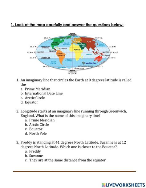 Latitude and longitude coordinates worksheet - Worksheets Library