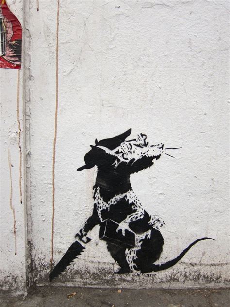 Banksy Rat closeup with dollar eyes and saw. Banksy Rat, Bansky, Banksy ...