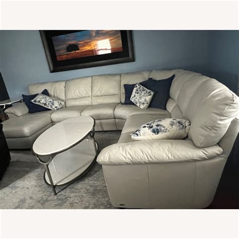 Natuzzi Leather Sectional - AptDeco