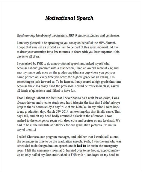 Motivational Speech - 7+ Examples, Format, PDF