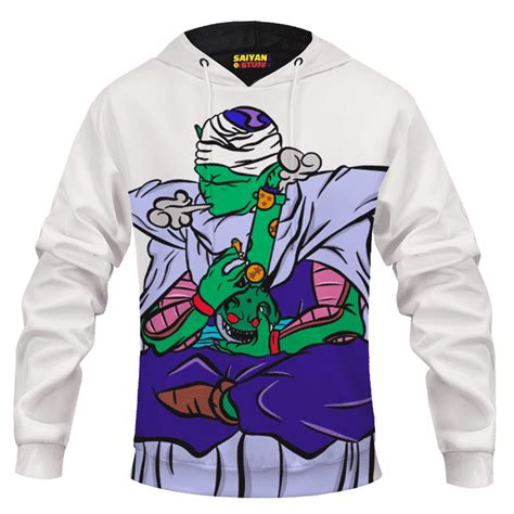 Stoner Piccolo Bong Hits Hemp Weed Pot 420 Awesome White Hoodie