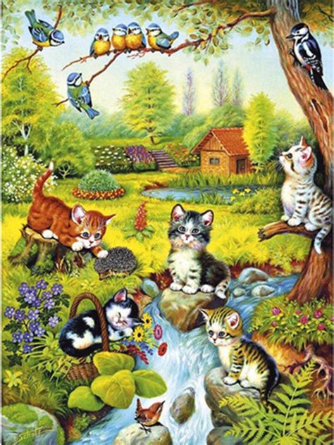 Home Decor Big Cat Garden Diamond Painting Diy Cross Stitch 5D #ebay # ...