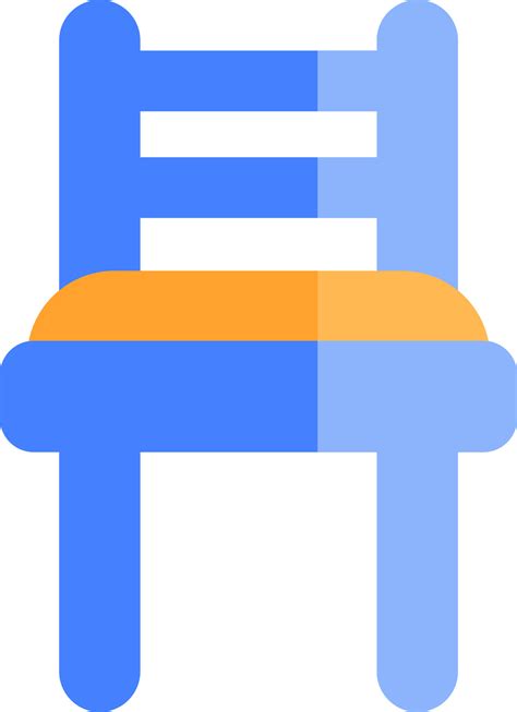 Blue wooden chair, illustration, vector, on a white background ...