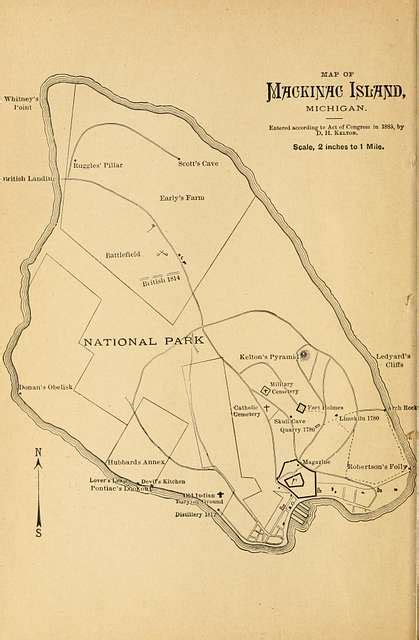 Map of Mackinac Island - Annals of Fort Mackinac - 1889 - Busenbark ...