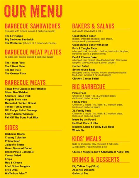 Dickey's Barbecue Pit Menu - Urbanspoon/Zomato