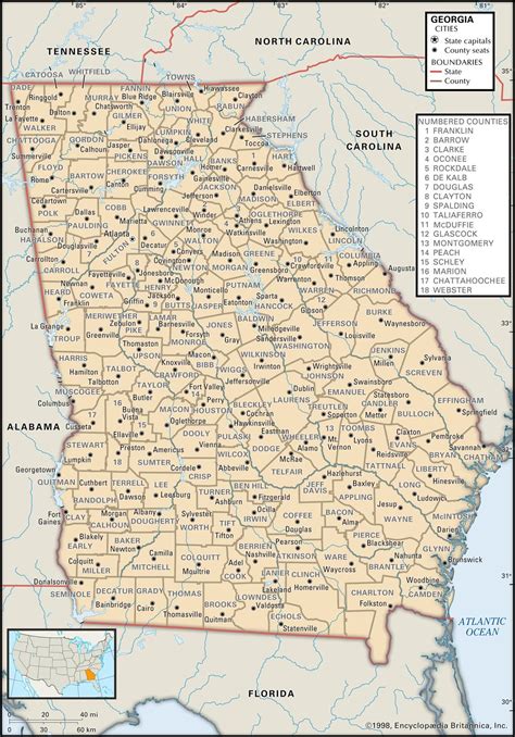 State and County Maps of Georgia