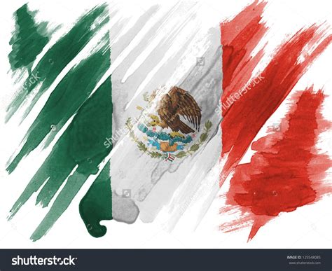 Mexico. Mexican flag painted with watercolor on paper | Mexican flags ...