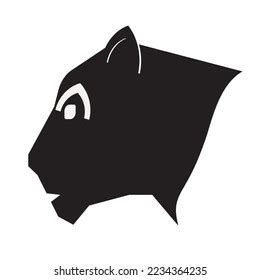 Head Black Panther Silhouette Vector Illustration Stock Vector (Royalty ...